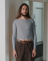 BASERANGE Ribbed Long Sleeve Top T-shirt TTVL Series Collection France BAS-TTVL-RB-SP25-BOW LBUE
